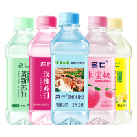 名仁 苏打水碱性水矿泉苏打水饮用水玫瑰味375ml*6瓶