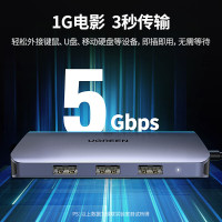 绿联 CM179 Type-C扩展坞通用USB-C转HDMI雷电3转换器4K网口转接头分线器 40873