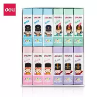 得力 (deli) 4B橡皮擦 彩色橡皮 学生考试绘图美术橡皮擦 彩色长条 36块装 3045