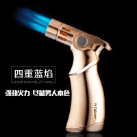 焊喷枪打火机高温直冲个性防风充气 点香烧烤点雪茄烘焙艾灸透明可视气体打火机 ZB659 1个颜色随机