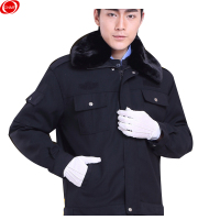 谋福 经典保安棉衣棉袄大衣防寒服M 藏青色96592