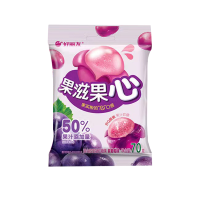 好丽友果滋果心紫葡萄味70g*5袋 果汁注心软糖儿童橡皮糖