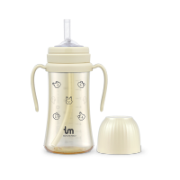 toviandmolly托比莫莉宝宝吸管杯ppsu水杯婴儿童喝奶学饮杯奶瓶香草色兔子吸管杯280ml