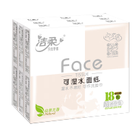 洁柔(C&S) Face粉手帕纸4层6片18包(无香)*2包