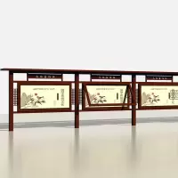 不锈钢宣传栏2.4*1.2m双立柱 图标字样可定制
