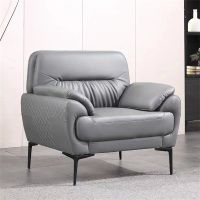 易企采 单人位西皮办公沙发时尚简约现代休息区接待会客商务洽谈沙发