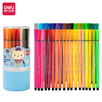 得力(deli)六角细杆水彩笔 儿童可水洗创作画笔 36色/筒 7068