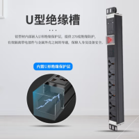 pdu插排6位10A16A双用孔 带SPD工业防雷 WD6 C14插头