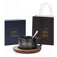 时尚复古陶瓷咖啡杯带勺碟子杯托礼盒套装