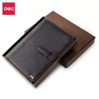 得力(deli)25K100张活页皮面本 黑色3197