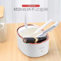 雅格充电插电两用台灯 带收纳盒补妆补光镜LED护眼灯 书房宿舍学生学习阅读灯看书灯 T109笔筒台灯[没有补妆镜]瓷白色