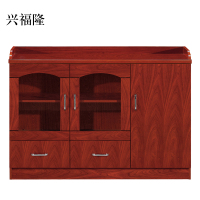 兴福隆胡桃色餐边柜简约茶水柜三门1200*400*860[工厂现做 7天内发货]