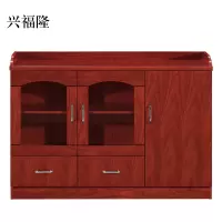 兴福隆胡桃色餐边柜简约茶水柜三门1200*400*860[工厂现做 7天内发货]