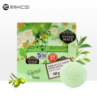 爱敬KCS橄榄绿茶皂 香水洁面沐浴皂100g*4(洗脸皂香氛皂家庭装 控油清爽男女)