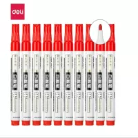 得力(deli)S507 红色白板笔/易擦白板笔教师标记笔 10只/盒