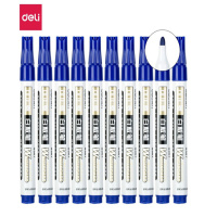 得力(deli)S507 蓝色白板笔/易擦白板笔教师标记笔 10只/盒