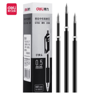 得力(deli)S782 0.5mm黑色中性笔笔芯 子弹头水笔签字笔替芯 20支/盒