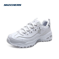斯凯奇休闲鞋女鞋春季厚底老爹鞋小白鞋旗舰运动鞋 白色/银色11979-WSL