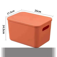 来升亿 收纳整理箱 中号高款带盖-维C橙(25*17.5*14.5cm)