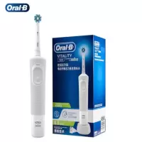 欧乐B(Oral-B)德国博朗欧乐b电动牙刷成人2D充电式旋转式牙刷D100 纯白