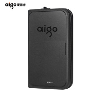 爱国者(aigo)HD806 1TB USB3.0 黑色移动硬盘 机线一体 防震抗摔