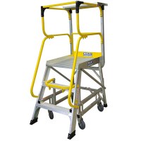 稳耐(WERNER) FS13599 十四步5.9米工业梯 移动平台车大力神仓库仓储超市理货货架带锁轮