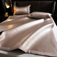 洁丽雅冰丝凉席2023新款轻奢碳光冰藤凉席三件套