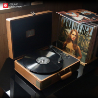 巫 1900黑胶唱片机一体式动磁唱片机蓄电池便携 海上钢琴师复古棕