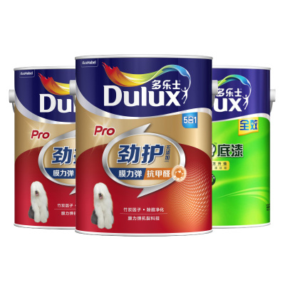 多乐士(Dulux)劲护无添加竹炭膜力弹抗甲醛五合一内墙乳胶漆墙面漆A8181+A931套装 15L