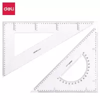 得力(deli)6445教学塑料三角尺透明三角板尺子43cm