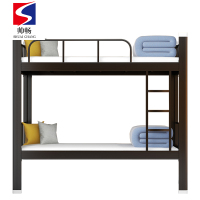 帅畅铁床上下床钢木床宿舍床黑色高1800长2000宽900常规款
