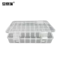 安赛瑞 塑料透明零件盒 电子元器件存储盒 五金工具分类存储盒 12格 22.5 ×18×5.7cm 透明 28578