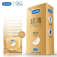 杜蕾斯 避孕套 安全套 超薄12只 润滑隐形 套套 计生用品 durex