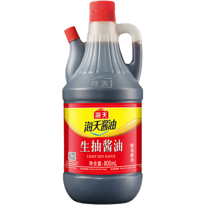 海天生抽酱油800ml*1瓶装 家用黄豆酿造厨房炒菜凉拌菜提鲜调味品