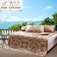 富安娜家纺 馨而乐 冰丝双面席 提花席三件套 单人双人 宿舍 家用 空调软席 双面可用