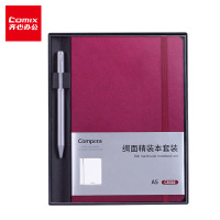 齐心(COMIX)C8302 Compera 绸面精装本套装 (配金属中性笔) A5 红(单位:本)