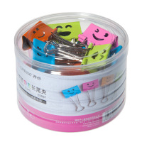 齐心(COMIX)B3687 笑脸彩色长尾票夹 3号 1筒24只 配(单位:筒)