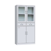 辰欣益森 文件资料柜办公柜上玻璃下铁门中二斗柜