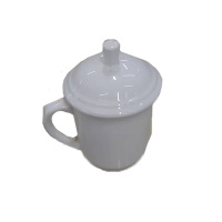 茶花(CHAHUA) 瓷茶杯带盖办公水杯会议杯泡茶杯子 320ml