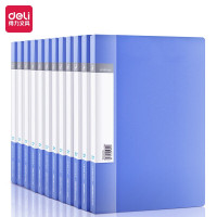得力 5364 插袋文件夹 A4 蓝色 12个/盒 (1)组