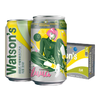 屈臣氏 苏打汽水 柠檬草味 碳酸饮料 330ml*24罐(单位:箱)