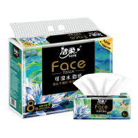 中顺洁柔 洁柔face油画系列抽纸80抽4层8包装