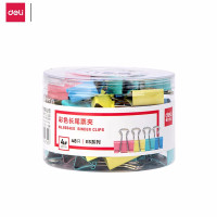 得力(deli)8554ES彩色长尾票夹 混色 48只/筒 一筒装