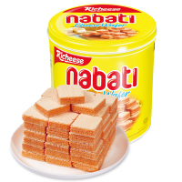 印尼进口纳宝帝Nabati丽芝士(Richeese)儿童休闲零食奶酪味威化饼干糕点350g/罐早餐下午茶礼盒点心