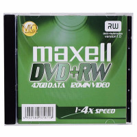 麦克赛尔(maxell)DVD+RW光盘 刻录光盘 光碟 可擦写空白光盘 4速4.7G台产 1片盒装