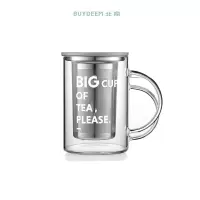 北鼎(BUYDEEM) 泡茶杯 灰羽色 350ml 单个装 高硼硅玻璃CD1001