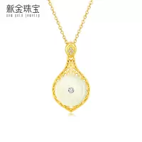 新金珠宝 和田玉菩提叶S925银配合金项链件重(2.4-2.6克)[1042]