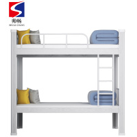 帅畅铁床上下床钢木床宿舍床白色高1800长2000宽1000普通款