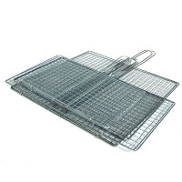 电镀22*40网格烤鱼夹不锈钢烤鱼夹蔬菜夹烤肉夹烧烤网网片汉堡夹烧烤工具1036
