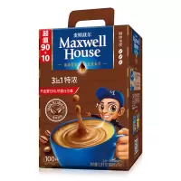 麦斯威尔 特浓速溶咖啡90+10条(1.3KG/盒) 特浓100条盒装 1箱